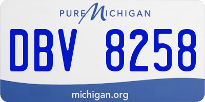 MI license plate DBV8258