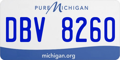 MI license plate DBV8260