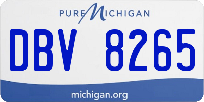 MI license plate DBV8265