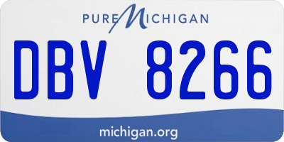 MI license plate DBV8266