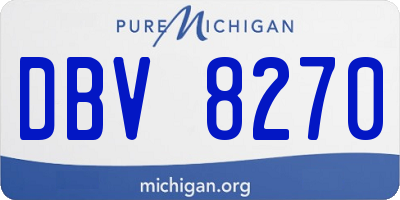 MI license plate DBV8270