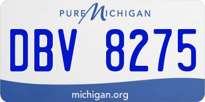 MI license plate DBV8275