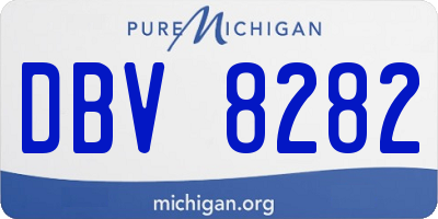 MI license plate DBV8282