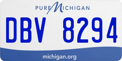 MI license plate DBV8294
