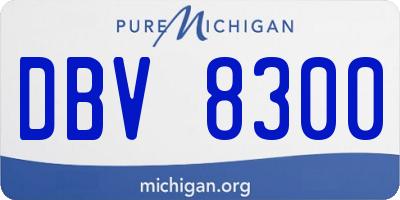 MI license plate DBV8300
