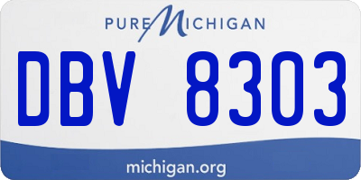 MI license plate DBV8303