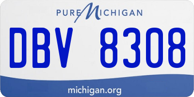 MI license plate DBV8308