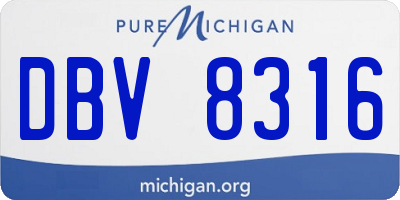 MI license plate DBV8316