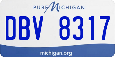 MI license plate DBV8317
