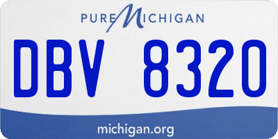 MI license plate DBV8320