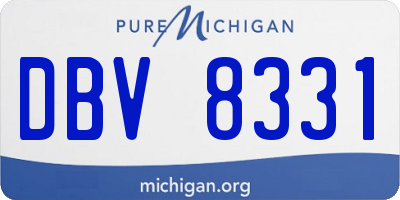 MI license plate DBV8331