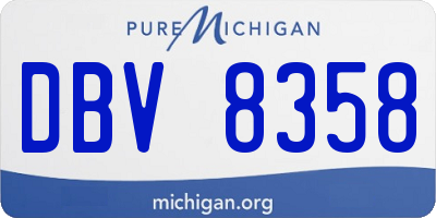 MI license plate DBV8358