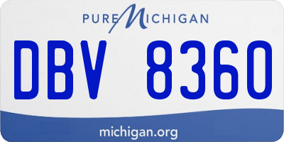 MI license plate DBV8360