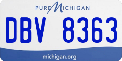 MI license plate DBV8363
