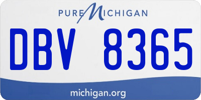 MI license plate DBV8365