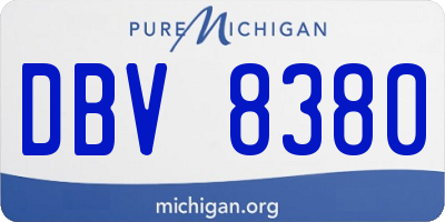 MI license plate DBV8380