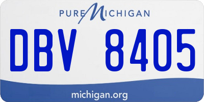 MI license plate DBV8405