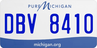 MI license plate DBV8410