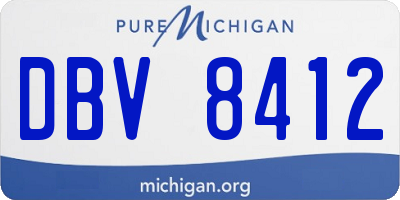 MI license plate DBV8412