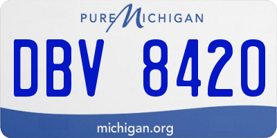 MI license plate DBV8420