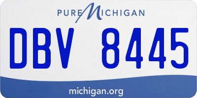MI license plate DBV8445