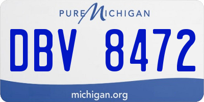 MI license plate DBV8472