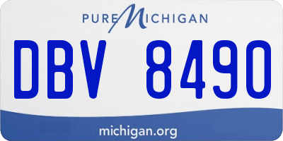 MI license plate DBV8490