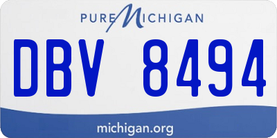 MI license plate DBV8494