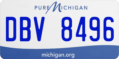 MI license plate DBV8496