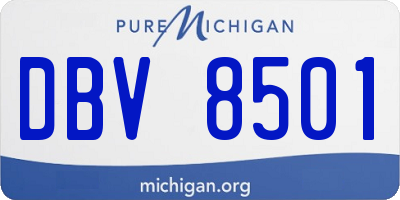MI license plate DBV8501