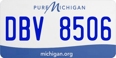 MI license plate DBV8506