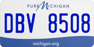 MI license plate DBV8508