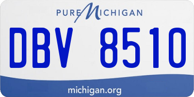MI license plate DBV8510