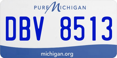MI license plate DBV8513