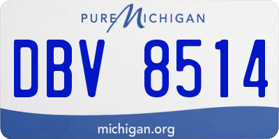 MI license plate DBV8514