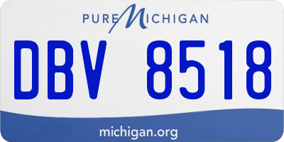 MI license plate DBV8518