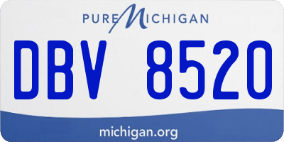 MI license plate DBV8520