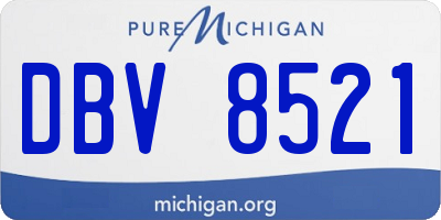 MI license plate DBV8521