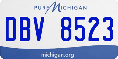 MI license plate DBV8523