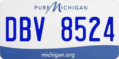 MI license plate DBV8524