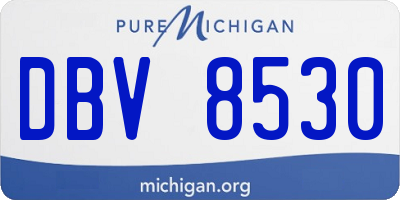 MI license plate DBV8530