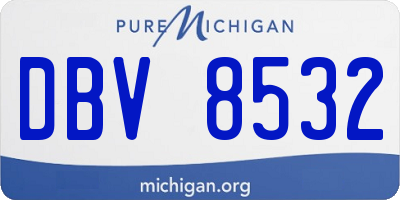 MI license plate DBV8532