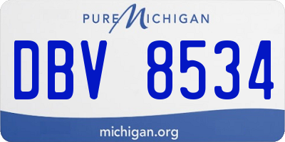 MI license plate DBV8534