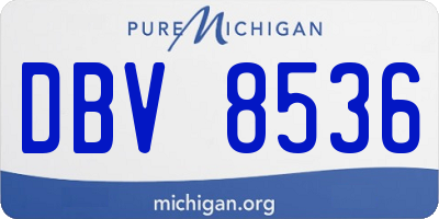 MI license plate DBV8536