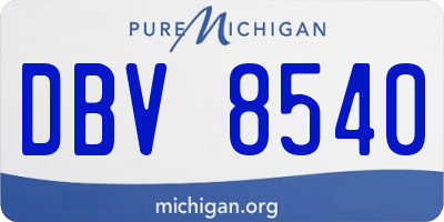 MI license plate DBV8540