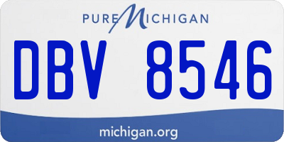 MI license plate DBV8546