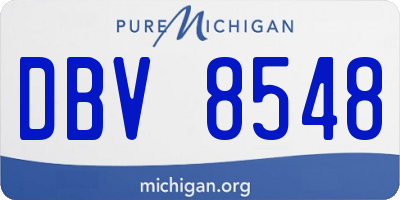 MI license plate DBV8548