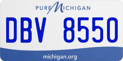 MI license plate DBV8550