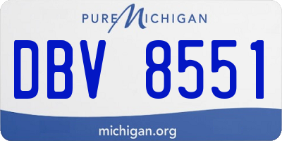 MI license plate DBV8551