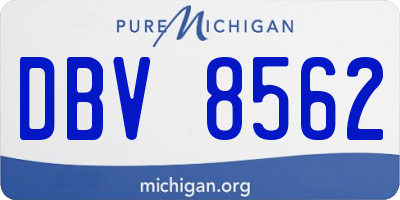 MI license plate DBV8562